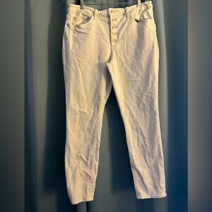 Universal Thread Cream Button-Fly Skinny Jeans 16